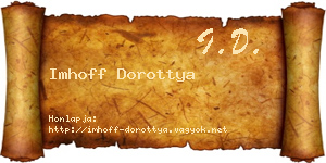 Imhoff Dorottya névjegykártya